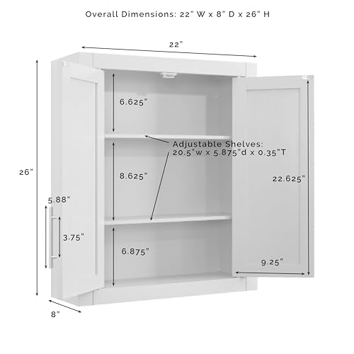 Savannah Wall Mounted Bathroom Storage Medicine Cabinet with Shelves