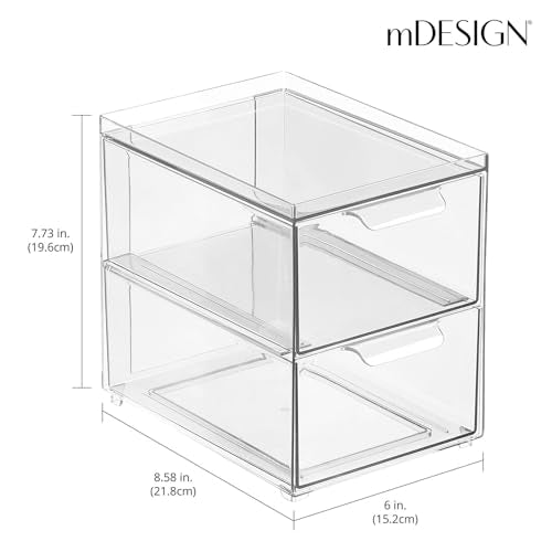 Stackable Storage Containers Box with 2 Pull (8 Count)
