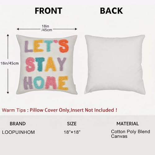 Boho Throw Pillow Covers 18*18 Spring Decorative Tufted Letters