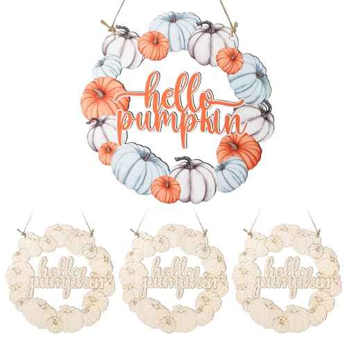 Unfinished Fall Wreaths Wood Crafts to Paint Set of 3 (3 Count)