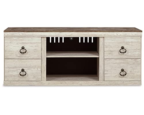 Willowton Farmhouse TV Stand with Fireplace Option Fits TVs up to 60”