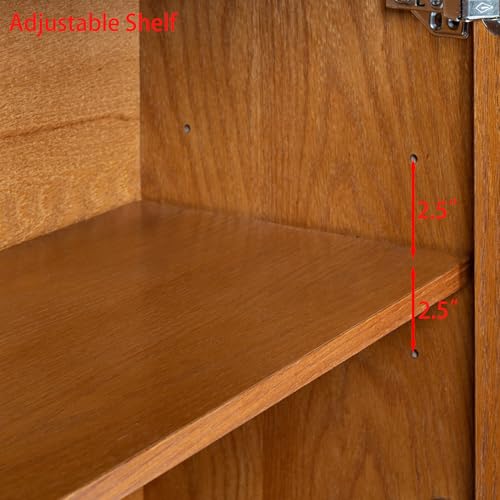 34" Walnut Sideboard Cabinet with Storage
