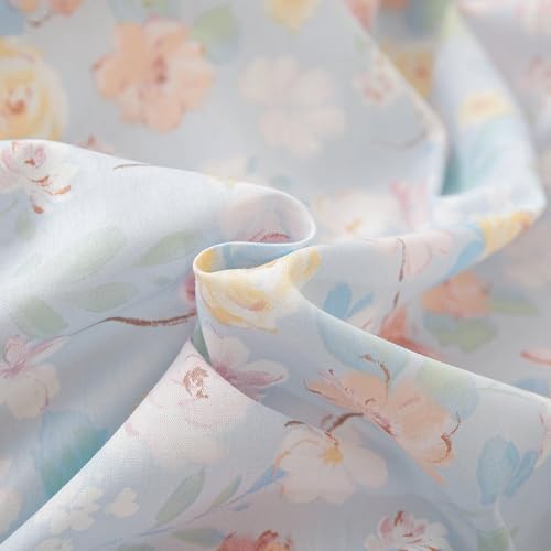 Vintage Blue Floral King Comforter Set Cottagecore Bedding Set