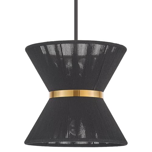 Hand Woven Boho Pendant Light Coastal Mini Modern Chandelier Adjustable Transitional Minimalist Pendant Lighting Fixtures for Kitchen Island Dining Room