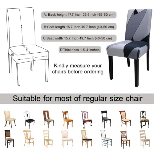 Pattern Chair Covers for Dining Room Set of 6
