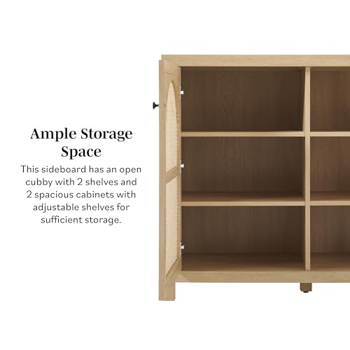 Sasha 2 Door Sideboard Buffet with Arched Rattan Panels