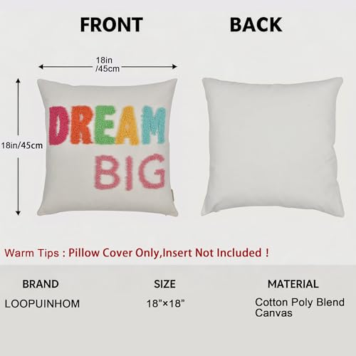 Throw Pillow Covers 18*18 Boho Spring Decorative Tufting Letters