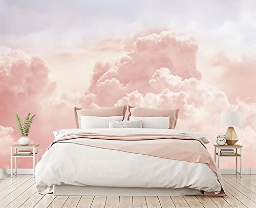 Pink Clouds wall Mural Wallpaper for Bedroom 137" x 100" (95.12 Sq Ft)