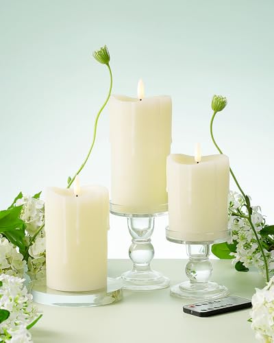 Ivory Real Wax Made Wax Drip LED Flameless BBattery (3 Count)
