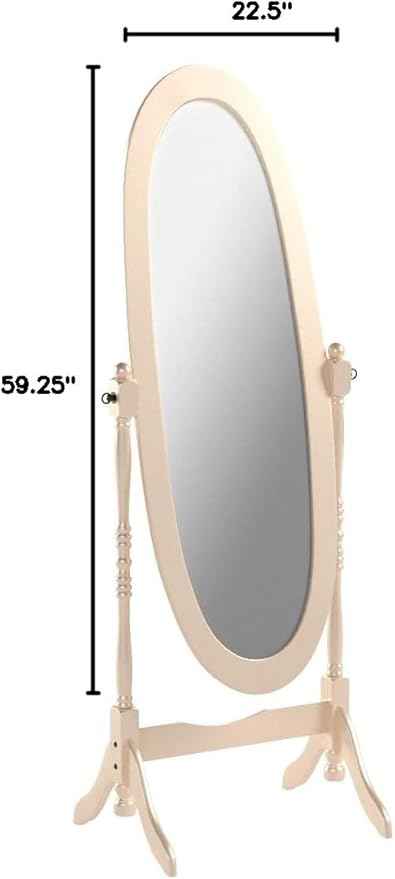 Roundhill Furniture Queen Anna Style Floor Cheval Mirror, Gold