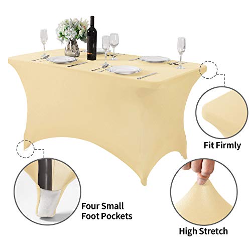 2Pack Spandex Table Cover for 4FT or 6ft or 8ft Table Universal Fitted Stretch Tablecloth for Party (2 Count)