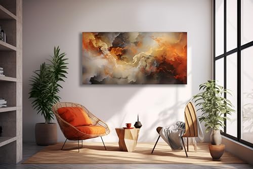 Abstract Wall Art Home Decor Orange Artwork Wall Art Prints Canvas Painting Wall Decor for Living Room Bedroom Office Decoration 24"x48"