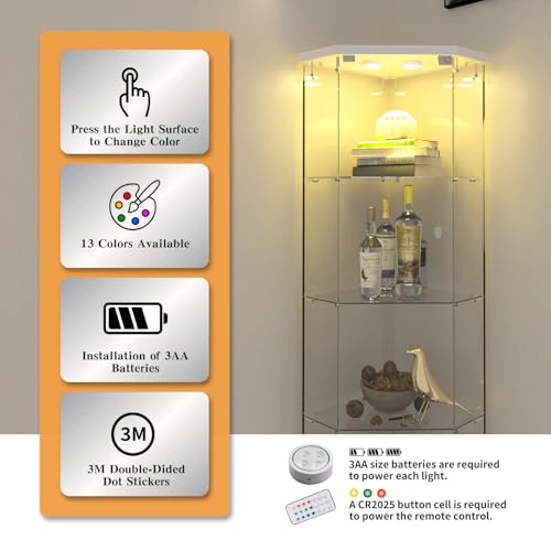Corner Glass Display Cabinet with LED 4