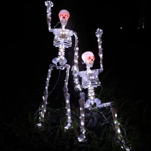 Halloween Decorations Outdoor Skeletons Set (White)
