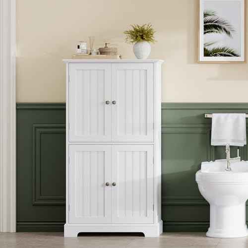 Bathroom Floor Cabinet with Adjustable Shelves