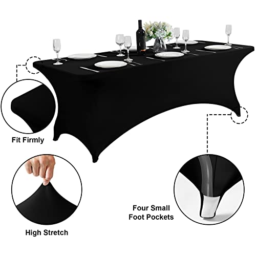 Waterproof Spandex Table Cover for 6FT Table Universal Fitted Stretch Tablecloth for Party
