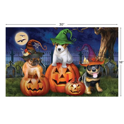 Halloween Doormat 30x18 Indoor Outdoor Spooky Pups for Halloween Doormat (3.75 Sq Ft)