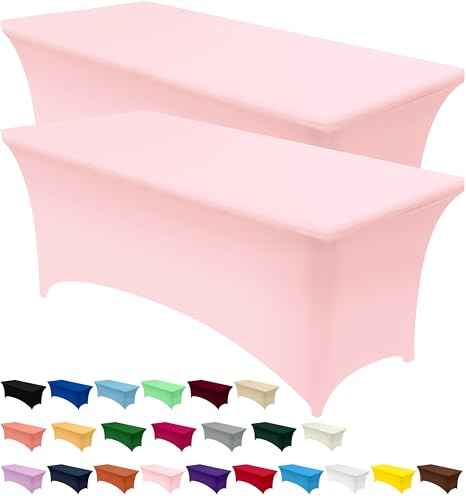 Spandex Table Cloth 2 Pack [6FT (2 Count)