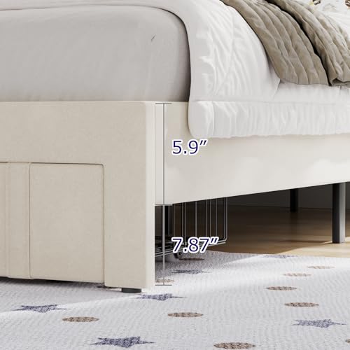 Twin Bed Frame with Storage Drawer