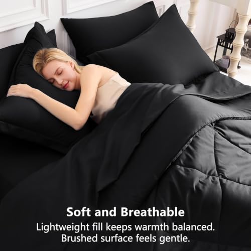 California King Size Comforter Set Black