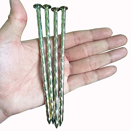 200 pcs 6" Galvanized Metal Spiral Stakes (200 Count)