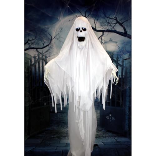 6.0-Ft. Life-Size Talking Ghost Halloween Animatronic (72" Standing Ghost)