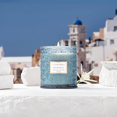 Santorini Salt Air Scented Candles for Home (19.4 Ounce)