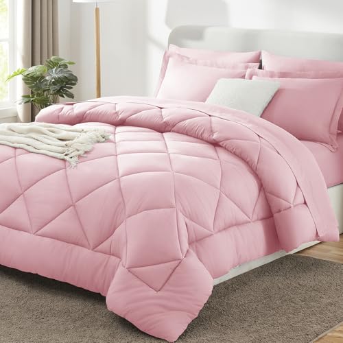Oversized Queen Comforter Set Pink