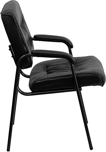 Haeger LeatherSoft Tufted Executive Reception Chair with Padded Armrests