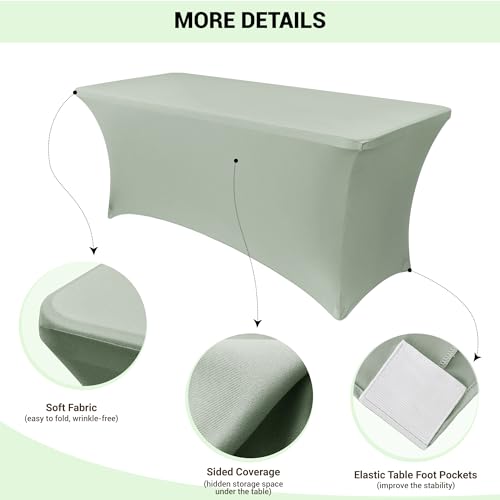 6ft Spandex Table Cover for Folding Tables (2 Count)