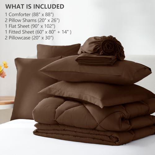 Queen Comforter Set with Sheets Brown