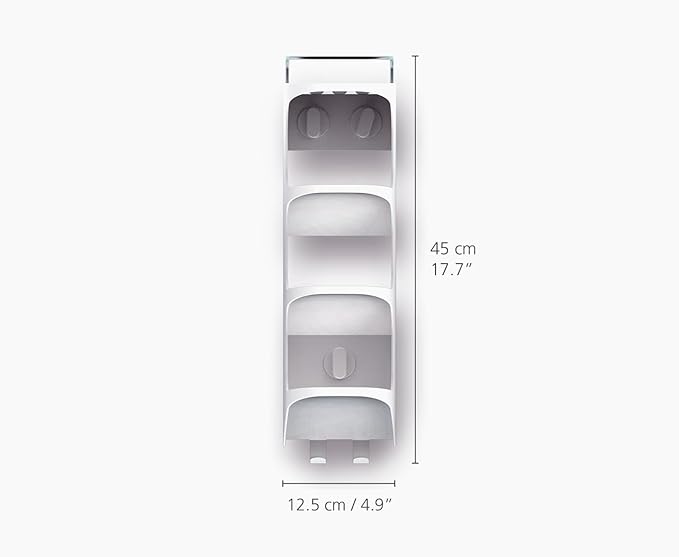Joseph Joseph 70564 Capsule Shower Caddy 4-tier Compact Shower Shelf, White