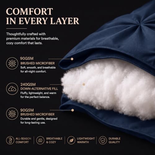 Oversized Queen Comforter Set Navy Blue
