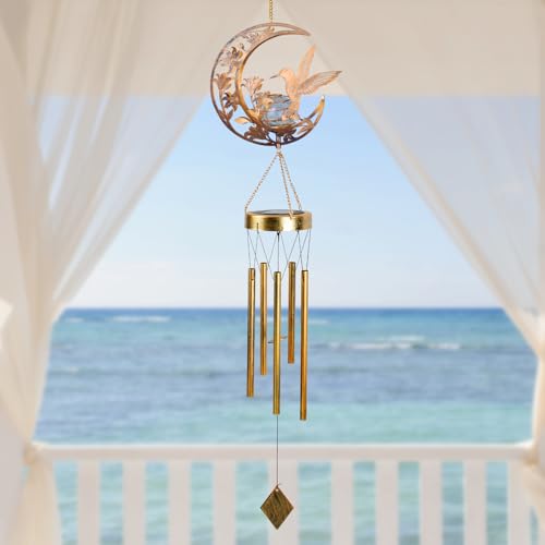 Moon Hummingbird Wind Chime Outdoor