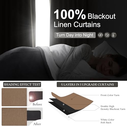 Curtains 60 Inch Length Wide Pinch Pleated Black Out Curtain 84 Inch Long for Living Room (2 Count)