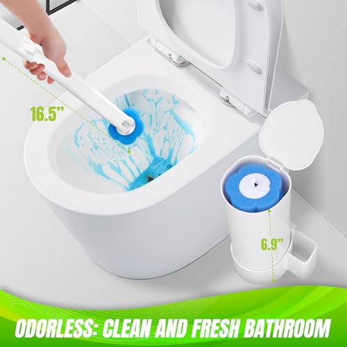 Disposable Toilet Brush with 54pcs Toilet Wand Refills (2 Count)