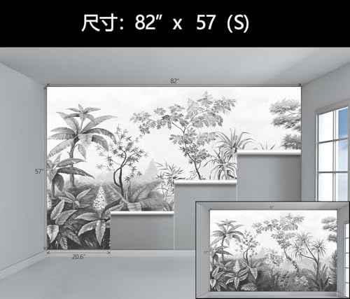Gray Tropical Jungle Wallpaper Mural Peel and Stick for Bedroom