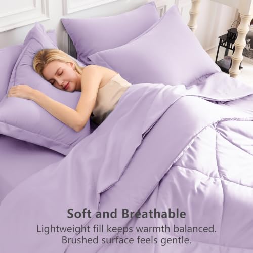 Queen Comforter Set with Sheets Lavender