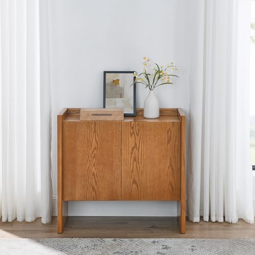 34" Walnut Sideboard Cabinet with Storage