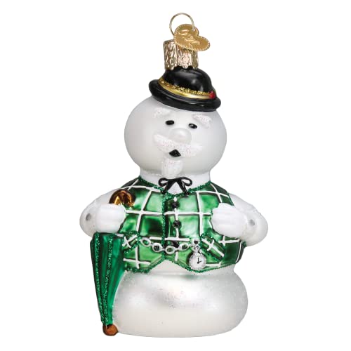 Sam The Snowman Glass Blown Ornament for Christmas Tree (14 Count)
