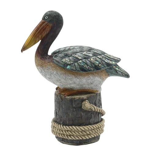 Resting Pelican Statue Sculpture Coastal Style Figurine