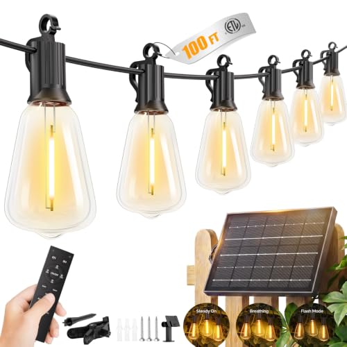 100FT Solar String Lights Outdoor