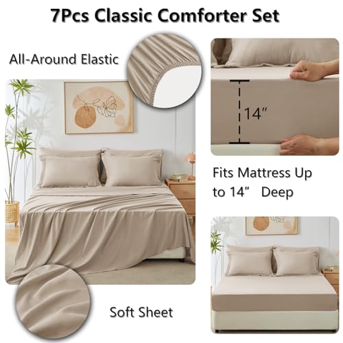 King Size Comforter Set Wheat