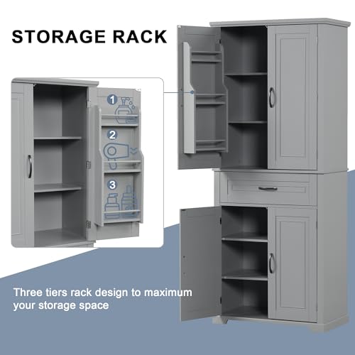 72.2" Storage Cabinet with Doors and Drawers