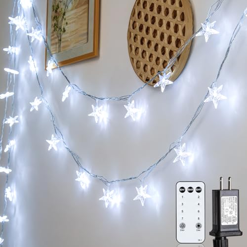 Star String Lights 59 Ft 100 LED Christmas Lights Plug in with Remote Timer Connectable Twinkle Lights for Bedroom Wedding Christmas Tree Indoor Outdoor Decor