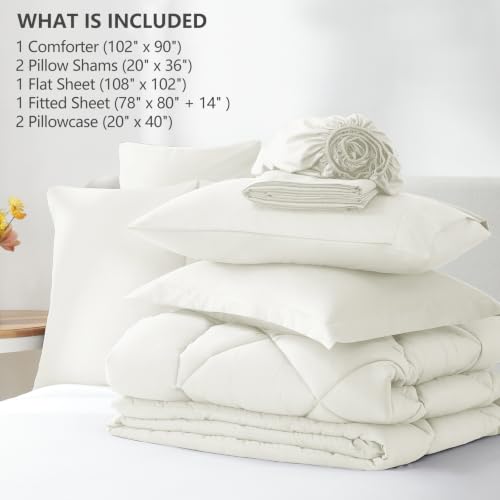 King Size Comforter Set Ivory