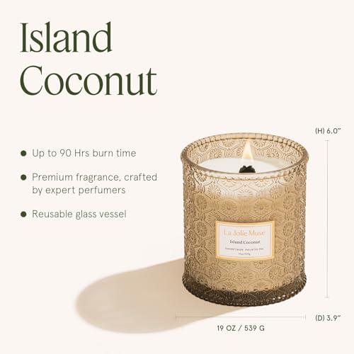 Island Coconut Vanilla Scented Candles for Home (19.4 Ounce)