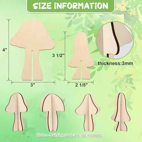 DIY 3D Wood Crafts to Paint (24 Count)