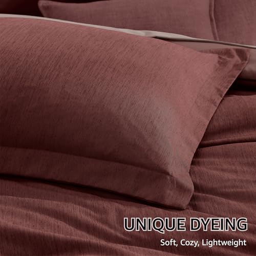 California King Comforter Set 7 Pieces Dark Red Bed in a Bag