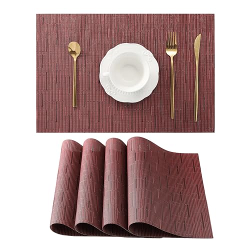 Burgundy Placemats Set of 4 (4 Count)